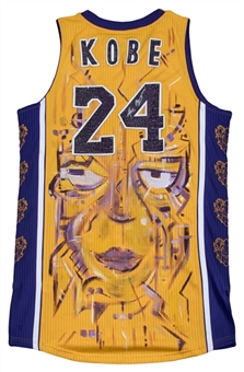 Kobe Bryant Signed Los Angeles Lakers Jersey With Jeff Hamilton Collaboration Artwork (PSA/DNA)